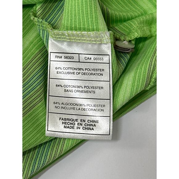 Nike Tiger Woods Collection Golf Polo Dri-Fit Stripes Lime Green Size L - Picture 10 of 11